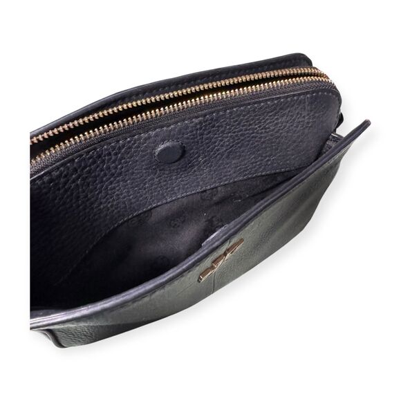 Tory Burch Pebbled Leather Black Crossbody‎ Ivy w/ Gold Chain Accents - Picture 6 of 8